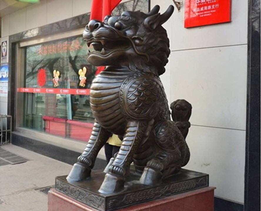 门口摆件铸铜麒麟