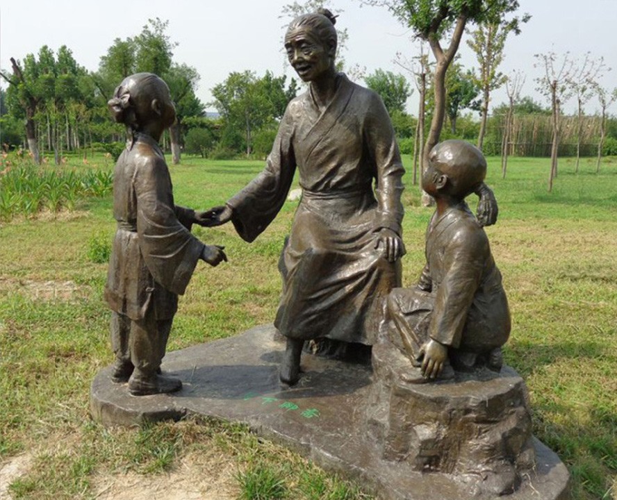 古代人物铸铜雕塑