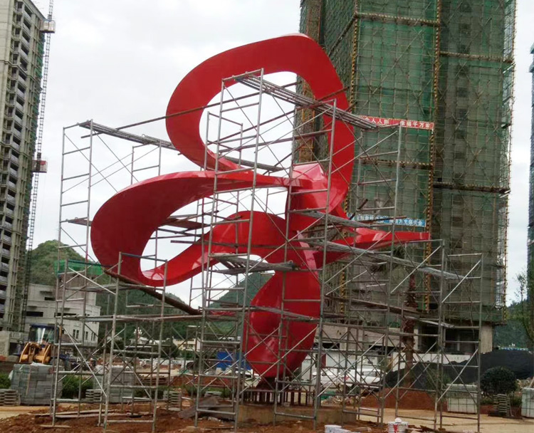 不锈钢飘带雕塑(图1)