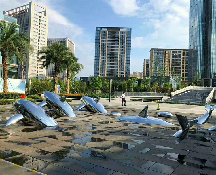 不锈钢海豚雕塑(图1)