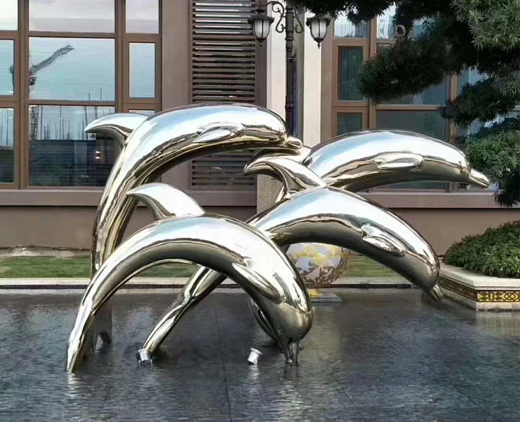 不锈钢海豚雕塑(图2)