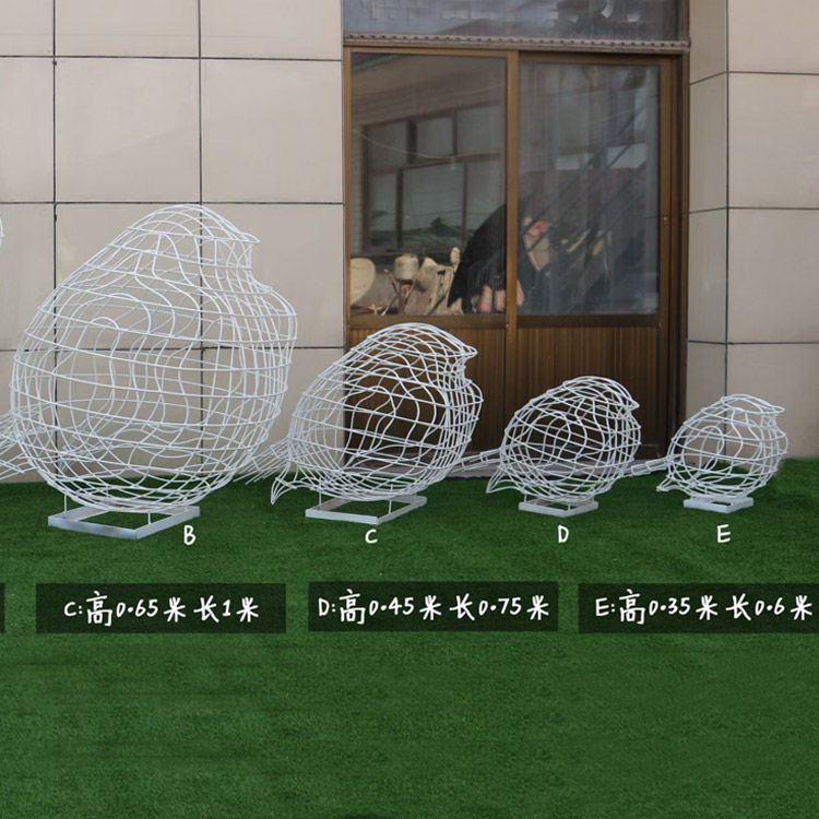 铁艺不锈钢镂空鸟雕塑(图4)