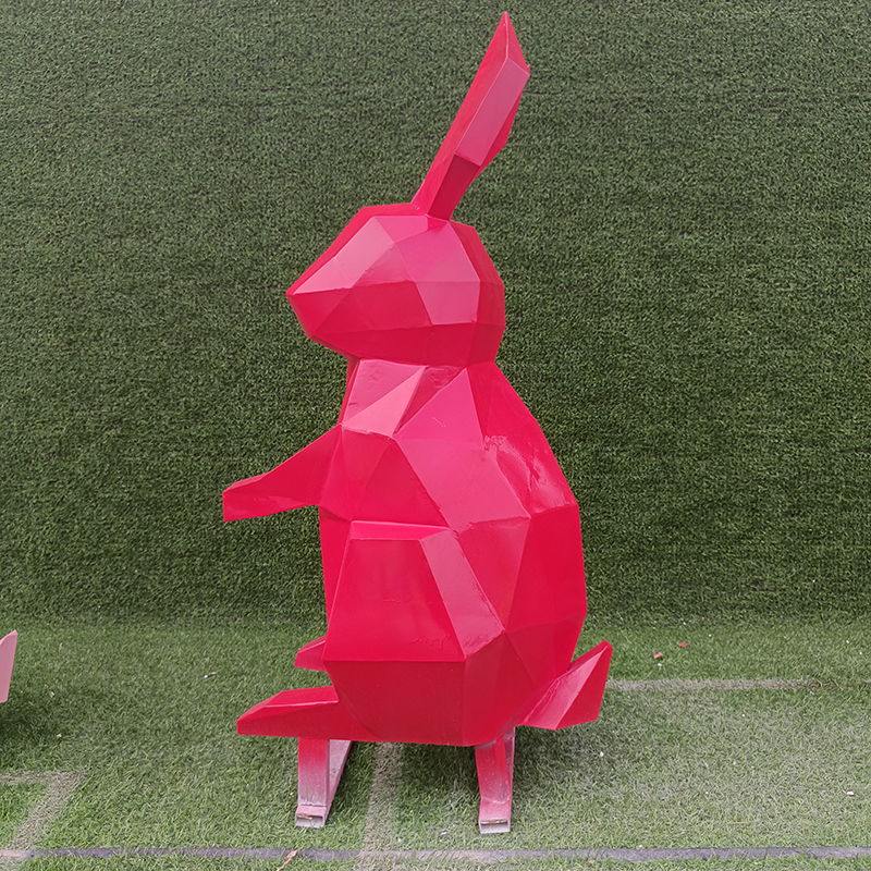 彩绘几何面兔子不锈钢(图2)